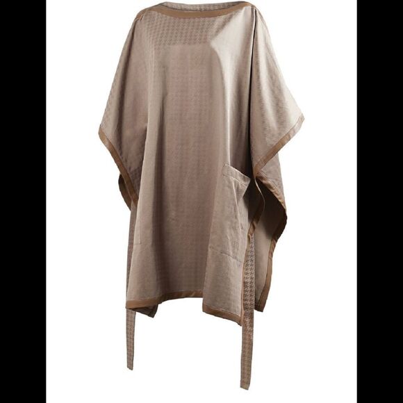 MUSEE WOMENS BROWN BOX CUT PONCHO M-L NWT$345 - Picture 3 of 7